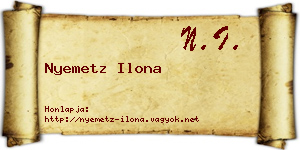 Nyemetz Ilona névjegykártya